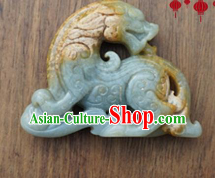 Handmade Chinese Ancient Jade Carving Pi Xiu Pendant Traditional Jade Craft Jewelry Accessories