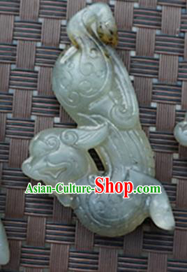 Handmade Chinese Ancient Jade Carving Pi Xiu Pendant Traditional Jade Craft Jewelry Accessories