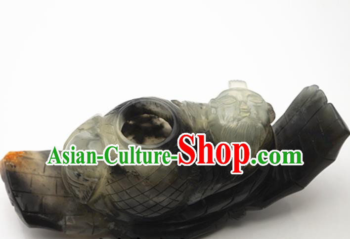 Handmade Chinese Ancient Jade Carving Boat Pendant Traditional Jade Craft Jewelry Decoration Accessories