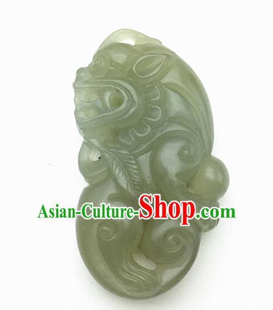 Chinese Handmade Jade Craft Carving Pi Xiu Jade Jewelry Accessories Jade Necklace Pendant