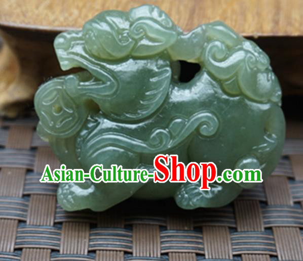 Chinese Handmade Jade Craft Carving Pi Xiu Jade Jewelry Accessories Jade Necklace Pendant