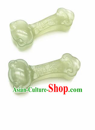 Chinese Handmade Jade Craft Carving Ru Yi Jade Accessories Jade Jewelry Decoration