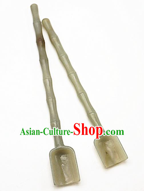 Chinese Handmade Jade Hairpins Carving Bamboo Jade Hair Accessories for Women for Men