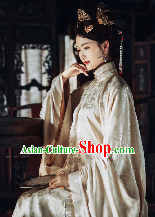 Asian Chinese Ancient Court Dowager Embroidered Hanfu Dress Traditional Ming Dynasty Empress Historical Costume for Women