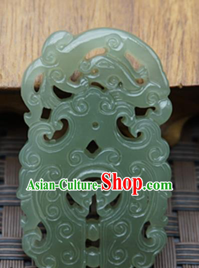 Handmade Chinese Ancient Jade Carving Dragon Pendant Traditional Jade Craft Jewelry Decoration Accessories