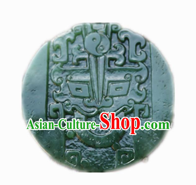 Handmade Chinese Ancient Jade Carving Beast Head Pendant Traditional Jade Craft Jewelry Decoration Accessories