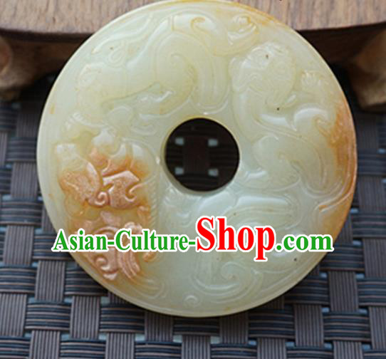 Chinese Handmade Jewelry Accessories Carving Pi Xiu Jade Pendant Ancient Traditional Jade Craft Decoration