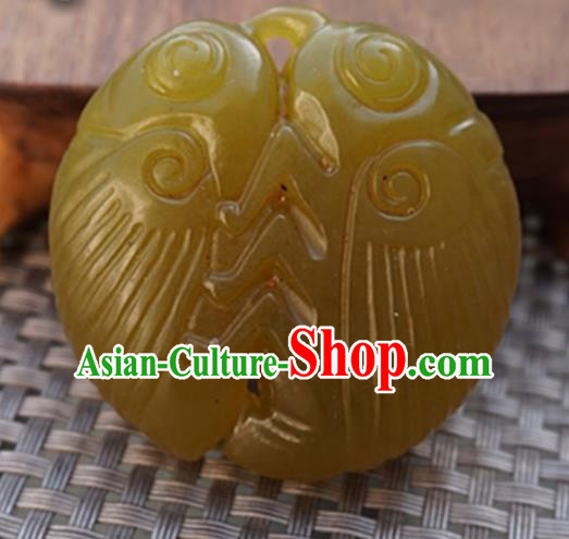 Chinese Handmade Jewelry Accessories Carving Cicada Jade Pendant Ancient Traditional Jade Craft Decoration