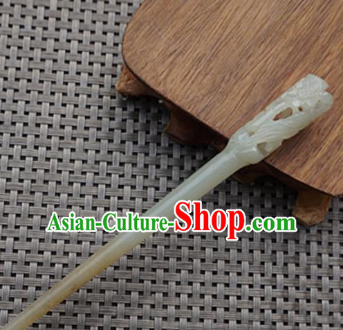 Chinese Handmade Jade Carving Hair Clip Ancient Jade Hairpins Hair Accessories for Women for Men