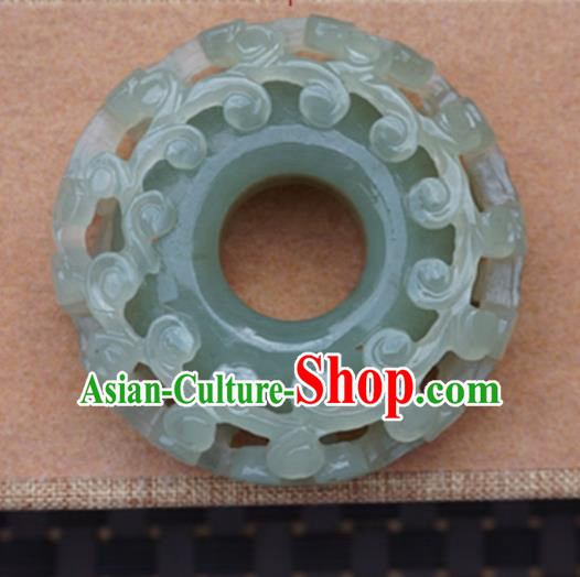 Chinese Handmade Jewelry Accessories Carving Ring Jade Pendant Ancient Traditional Jade Craft Decoration