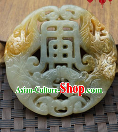 Chinese Handmade Jewelry Accessories Carving Tigers Jade Pendant Ancient Traditional Jade Craft Decoration