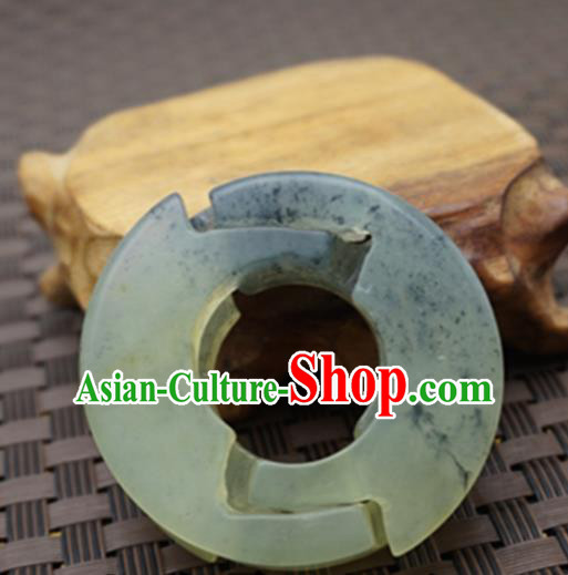 Chinese Handmade Jade Ring Carving Pendant Jewelry Accessories Ancient Traditional Jade Craft Decoration