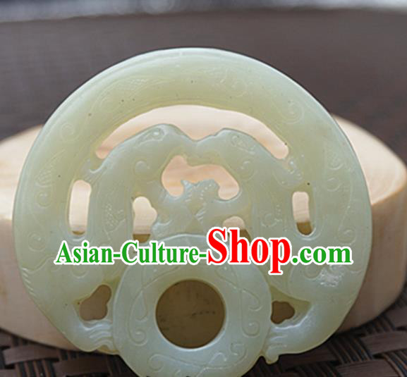 Chinese Handmade Jade Carving Pendant Jewelry Accessories Ancient Traditional Jade Craft Decoration