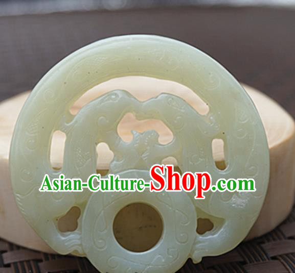 Chinese Handmade Jade Carving Pendant Jewelry Accessories Ancient Traditional Jade Craft Decoration