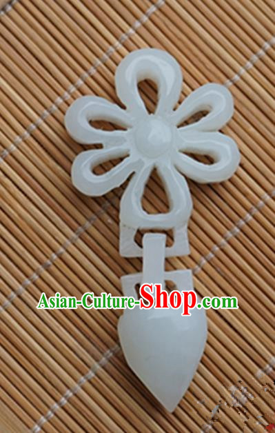 Chinese Handmade Jade Carving Lock Pendant Jewelry Accessories Ancient Traditional Jade Craft Decoration