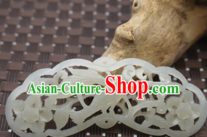 Handmade Chinese Ancient Jade Carving Pierced Pendant Traditional Jade Craft Jewelry Decoration Accessories