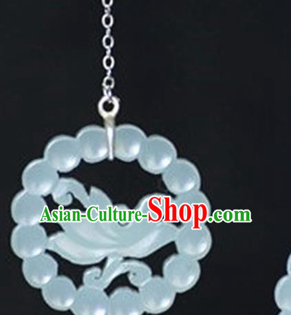 Chinese Handmade Jade Carving Orchid Pendant Jewelry Accessories Ancient Traditional Jade Craft Decoration