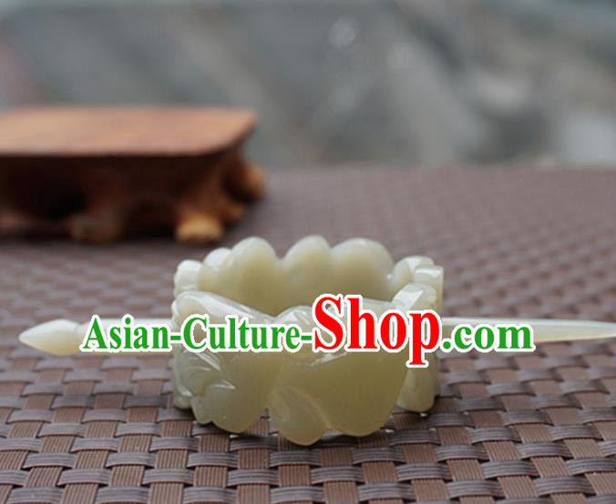 Chinese Handmade Jade Carving Pi Xiu Hair Crown Ancient Jade Hairpins Hair Accessories for Women for Men