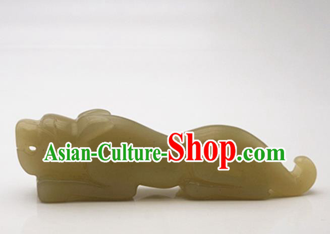 Handmade Chinese Ancient Jade Carving Tiger Seal Pendant Traditional Jade Craft Jewelry Decoration Accessories