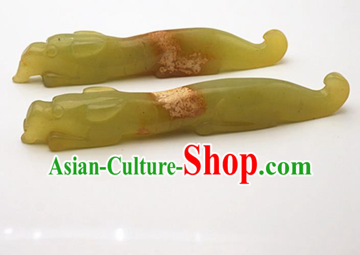 Handmade Chinese Ancient Jade Carving Tiger Seal Traditional Jade Craft Jewelry Decoration Accessories
