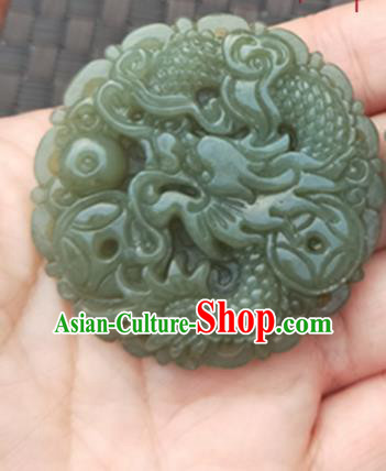 Handmade Chinese Ancient Carving Dragon Jade Pendant Traditional Jade Craft Jewelry Decoration Accessories