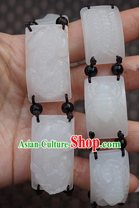 Chinese Handmade Ancient Carving Pi Xiu Jade Bracelet Traditional Jade Bangle Jewelry Accessories for Women for Men