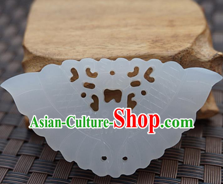 Handmade Chinese Carving Butterfly Jade Pendant Jewelry Accessories Ancient Traditional Jade Craft Decoration