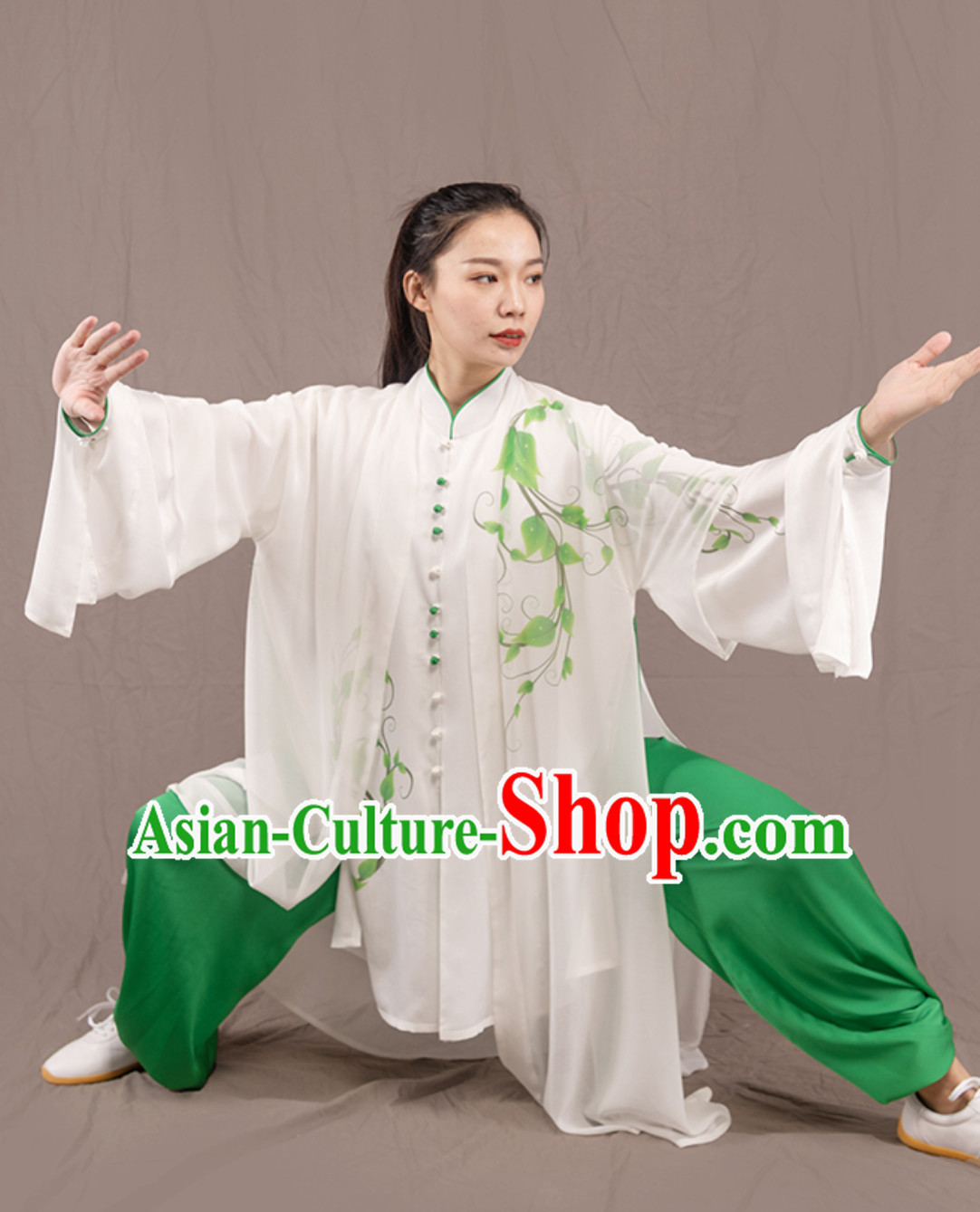 White Top Chinese Traditional Competition Championship Professional Tai Chi Uniforms Taiji Kung Fu Wing Chun Kungfu Tai Ji Sword Gong Fu Master Clothing Suits Clothes Complete Set for Women