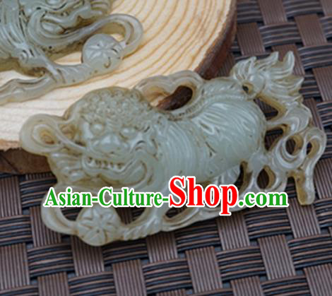 Handmade Chinese Carving Tiger Jade Pendant Ancient Traditional Jade Craft Decoration
