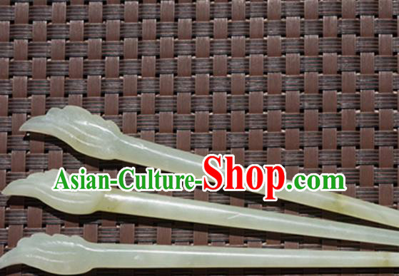 Handmade Chinese Jade Hair Clip Ancient Palace Jade Carving Wing Hairpins Hair Accessories for Women for Men