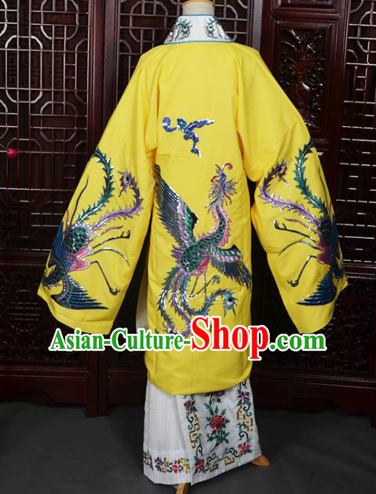 Handmade Chinese Beijing Opera Queen Yellow Costume Peking Opera Actress Dress for Women