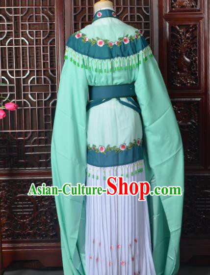 Handmade Chinese Beijing Opera Diva Costume Peking Opera Actress Green Dress for Women
