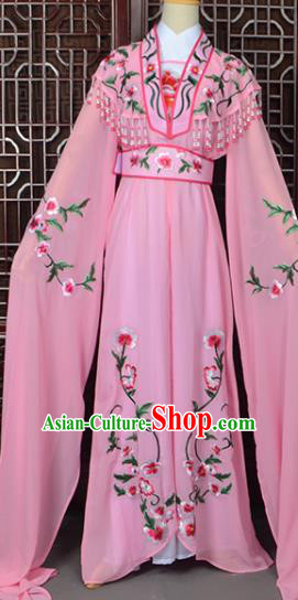 Handmade Chinese Beijing Opera Princess Costume Peking Opera Actress Embroidered Pink Dress for Women