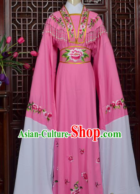 Handmade Chinese Beijing Opera Actress Embroidered Pink Dress Peking Opera Princess Costume for Women