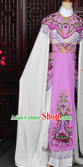 Handmade Chinese Beijing Opera Princess Purple Embroidered Dress Traditional Peking Opera Diva Costume for Women