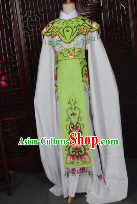 Handmade Chinese Beijing Opera Princess Green Embroidered Dress Traditional Peking Opera Diva Costume for Women