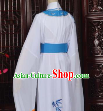 Handmade Chinese Beijing Opera Niche White Costume Traditional Peking Opera Clothing for Men