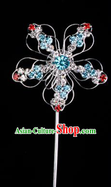 Chinese Handmade Beijing Opera Hair Accessories Traditional Ancient Princess Colorful Crystal Plum Blossom Hairpins for Women
