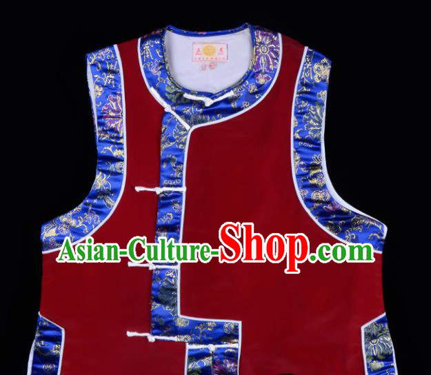 Handmade Chinese Beijing Opera Wine Red Vest Traditional Peking Opera Diva Costume for Women