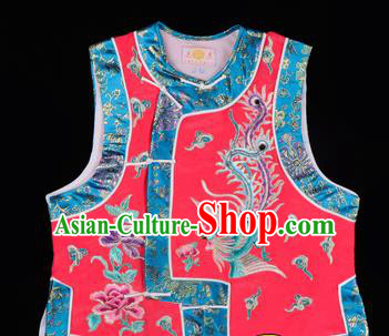 Handmade Chinese Beijing Opera Embroidered Rosy Vest Traditional Peking Opera Diva Costume for Women