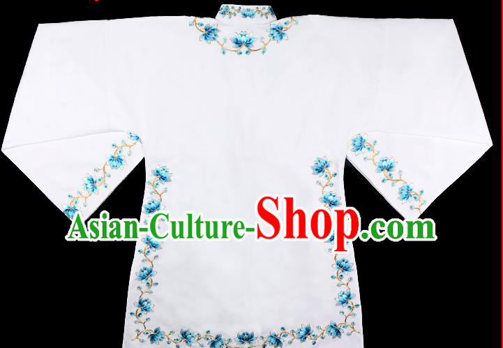 Handmade Chinese Beijing Opera Embroidered White Blouse Traditional Peking Opera Diva Costume for Women