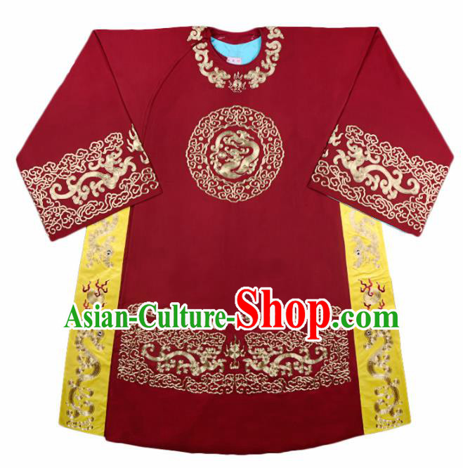 Handmade Chinese Beijing Opera Costume Traditional Peking Opera Minister Embroidered Red Robe for Men