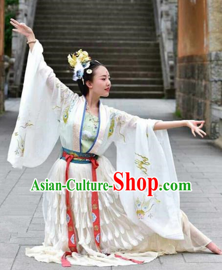 Traditional Chinese Tang Dynasty Court Dance Embroidered Hanfu Dress Ancient Drama Imperial Consort Historical Costume for Women