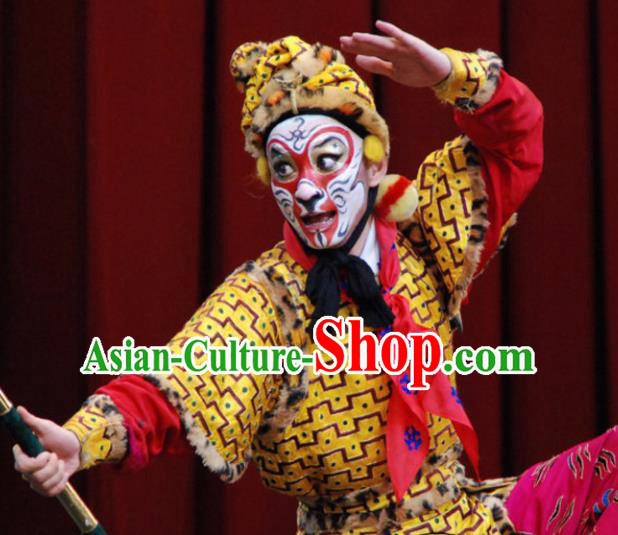 Handmade Chinese Beijing Opera Sun Wukong Costume Traditional Peking Opera Takefu Clothing for Men