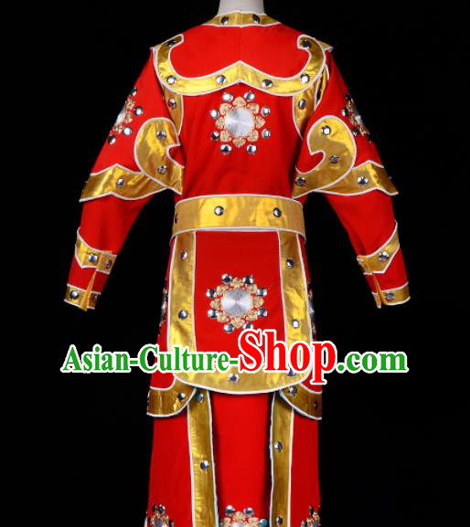 Handmade Chinese Beijing Opera Red Costume Traditional Peking Opera Takefu Clothing for Men