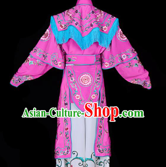 Handmade Chinese Beijing Opera Embroidered Rosy Dress Traditional Peking Opera Female Warrior Costume for Women