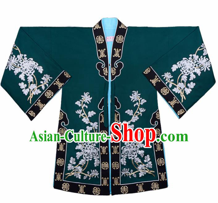 Handmade Chinese Beijing Opera Embroidered Atrovirens Blouse Traditional Peking Opera Diva Costume for Women