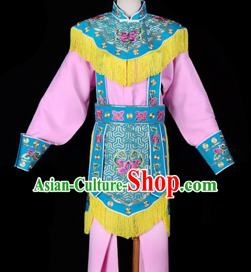 Handmade Chinese Beijing Opera Blues Embroidered Pink Clothing Traditional Peking Opera Diva Costume for Women