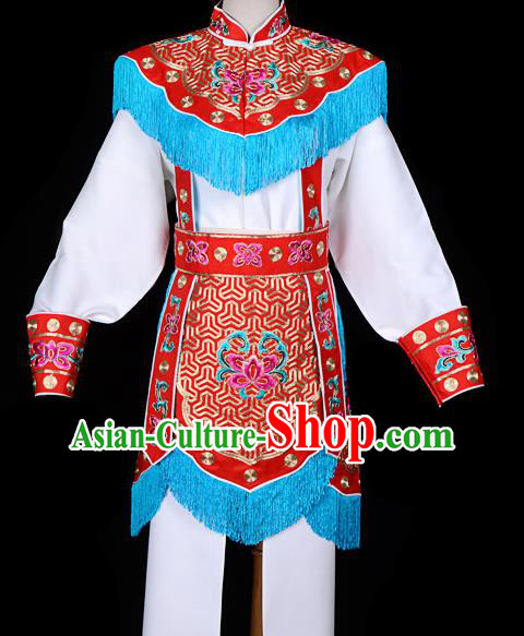 Handmade Chinese Beijing Opera Blues Embroidered Red Clothing Traditional Peking Opera Diva Costume for Women