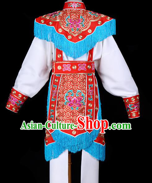Handmade Chinese Beijing Opera Blues Embroidered Red Clothing Traditional Peking Opera Diva Costume for Women